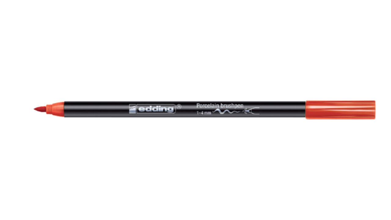 Brushpen edding 4200 porselein rood