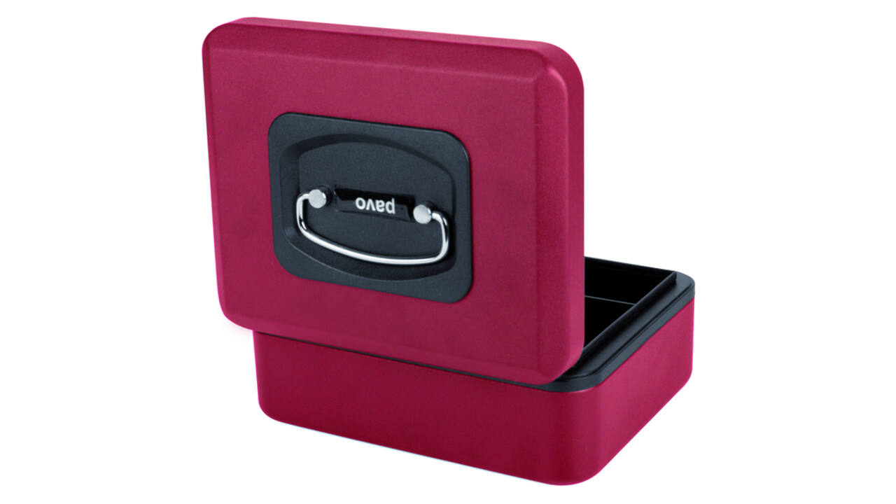 Geldkist Pavo Deluxe 200x160x90mm rood
