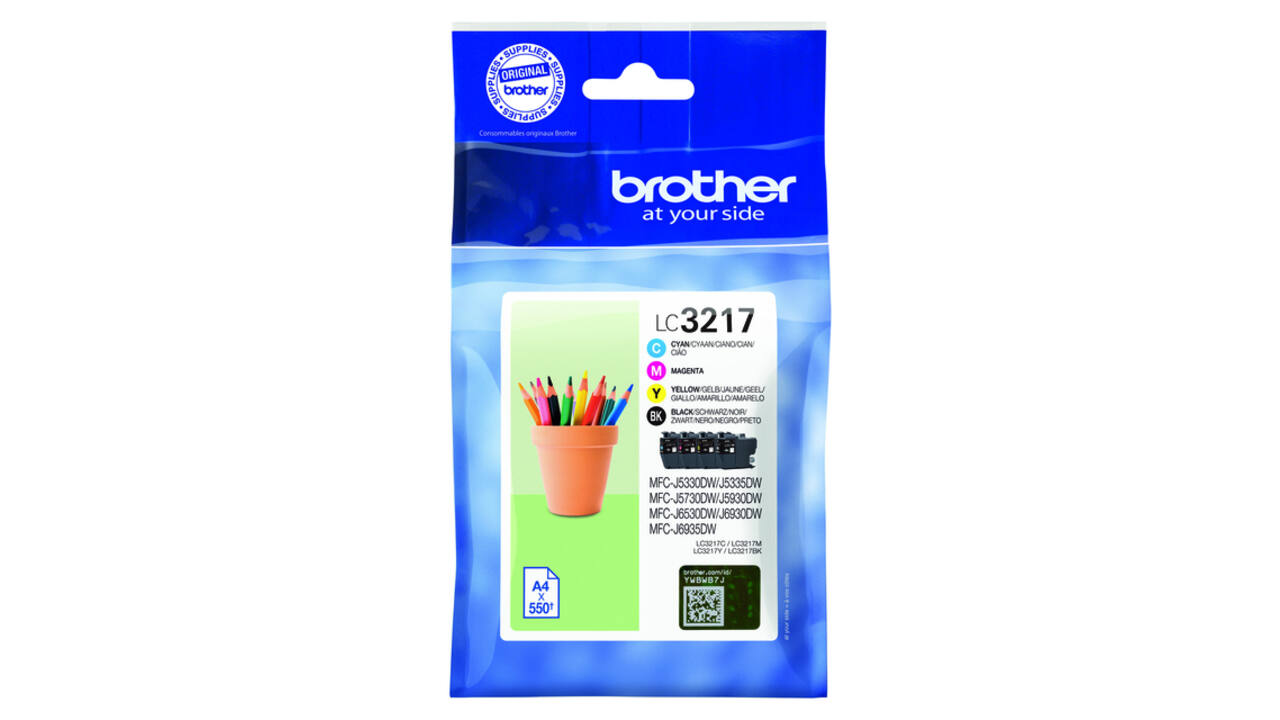Inktcartridge Brother LC-3217 zwart + 3 kleuren