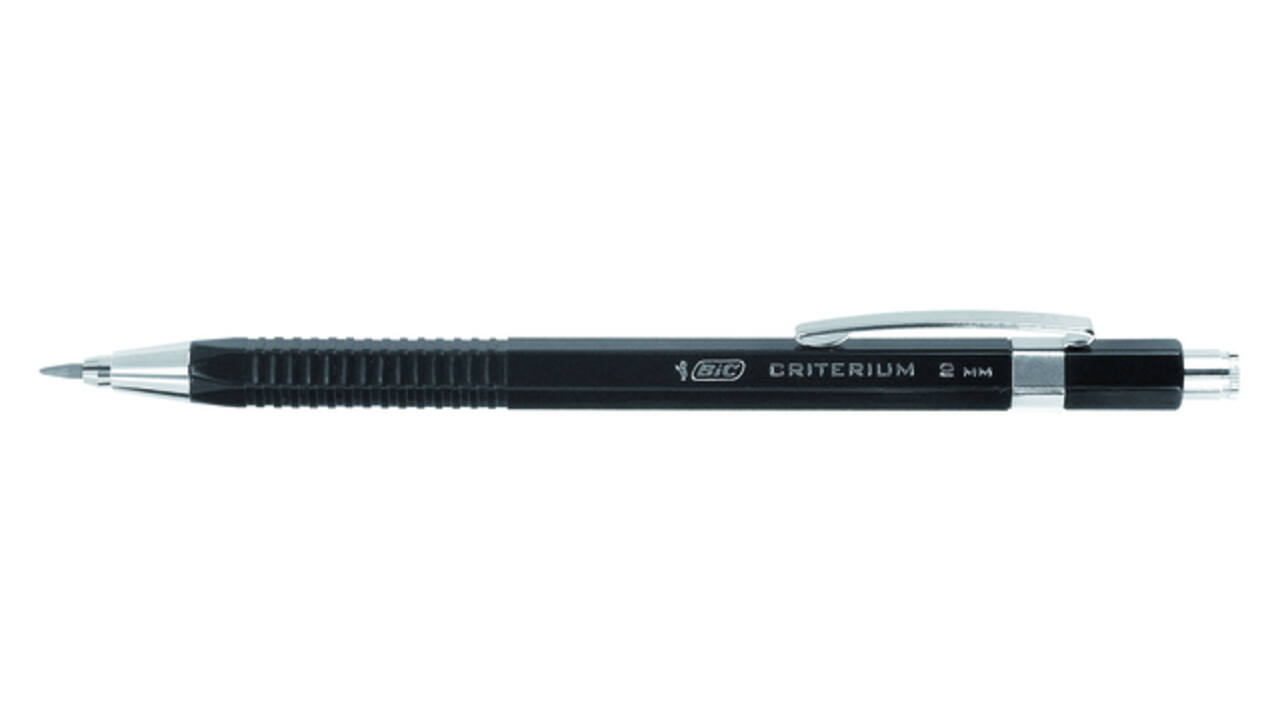 Vulpotlood Bic Criterium HB 2mm met gum metalen clip