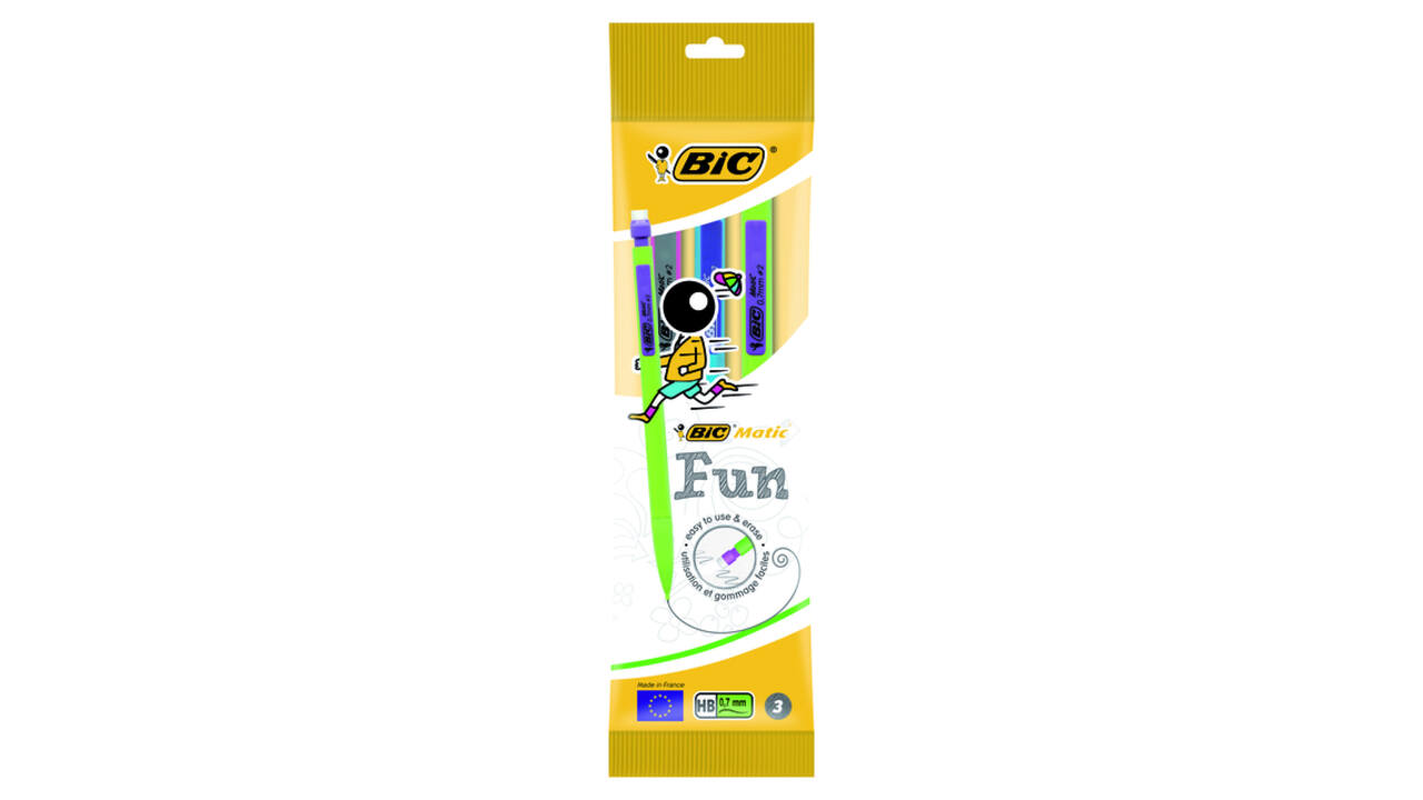 Vulpotlood Bic Matic fun HB  0.7mm blister à 3 stuks