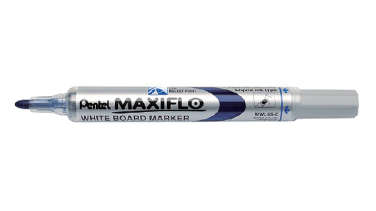 Whiteboardmarker Pentel MWL5S Maxiflo rond 1mm blauw