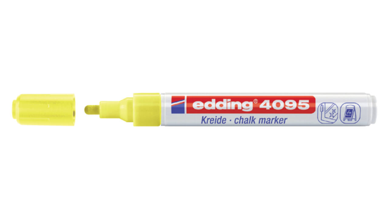 Krijtstift edding 4095 rond 2-3mm neon geel