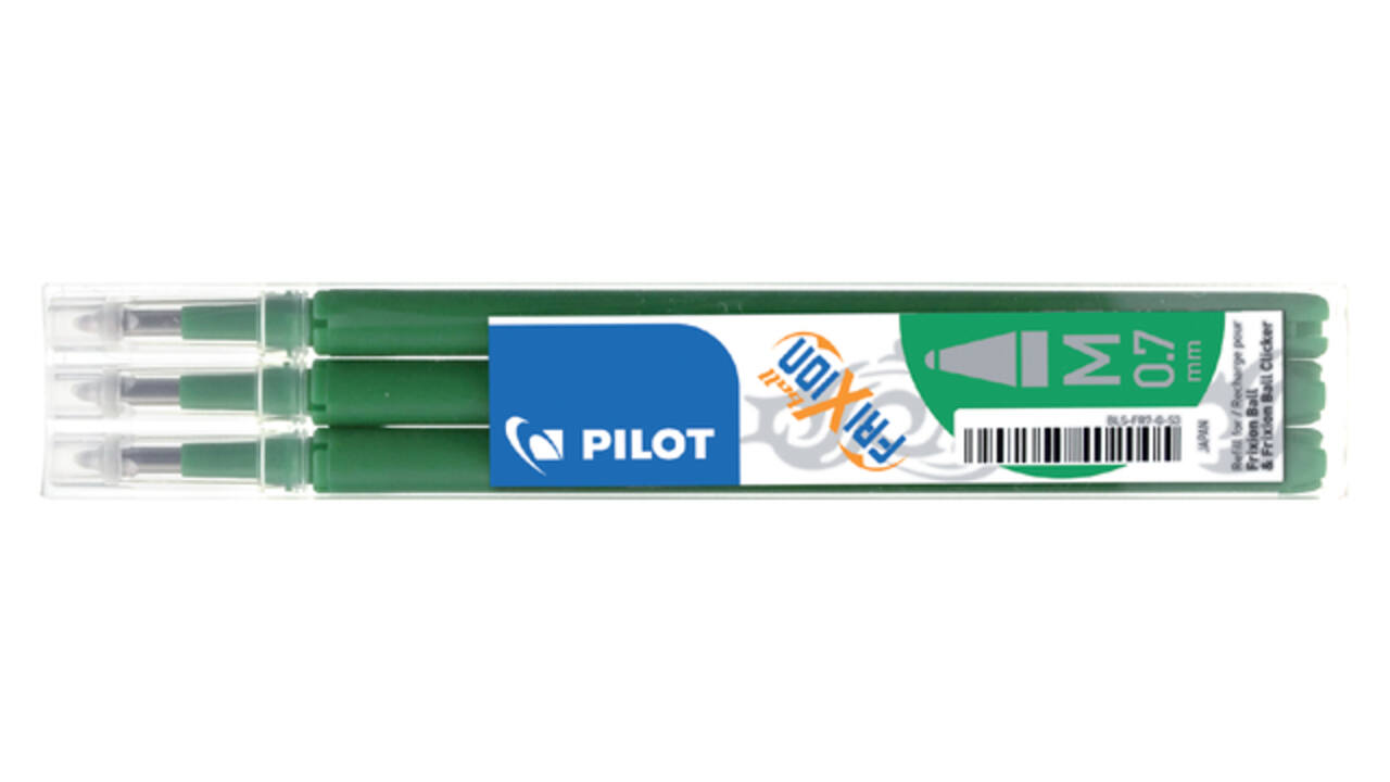 Rollerpenvulling PILOT friXion medium groen set à 3 stuks