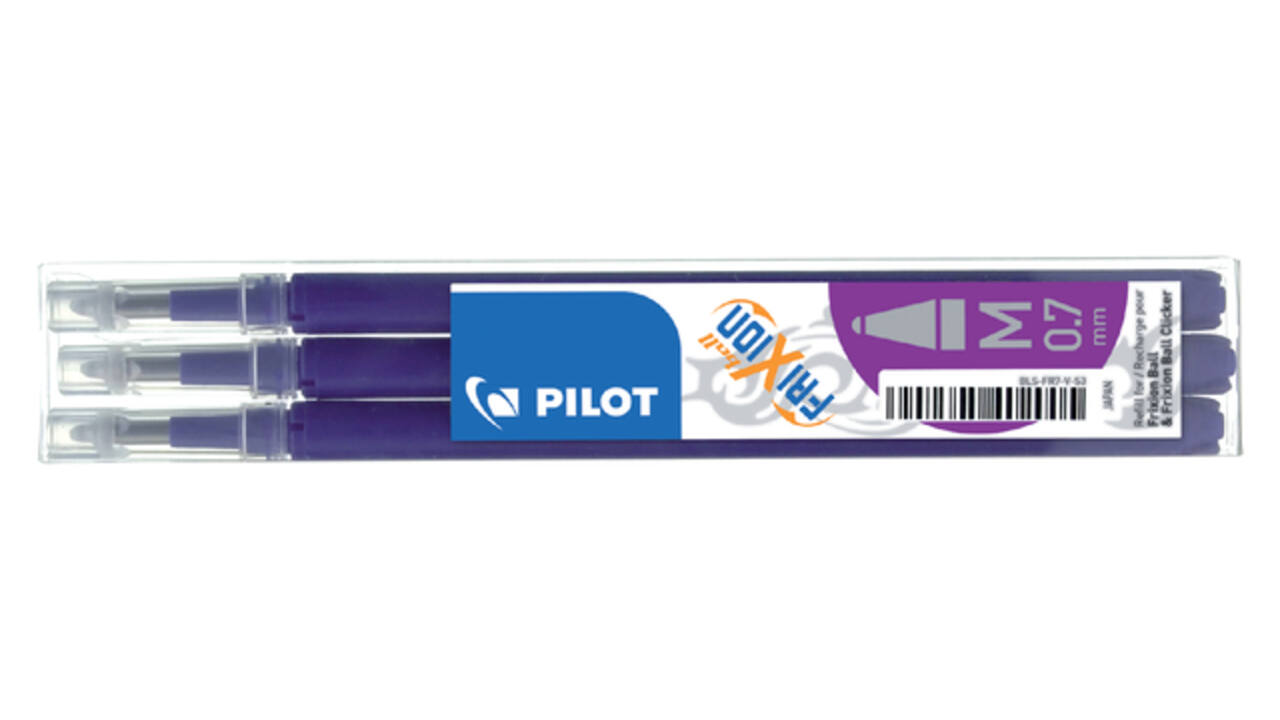 Rollerpenvulling PILOT friXion medium violet set à 3 stuks