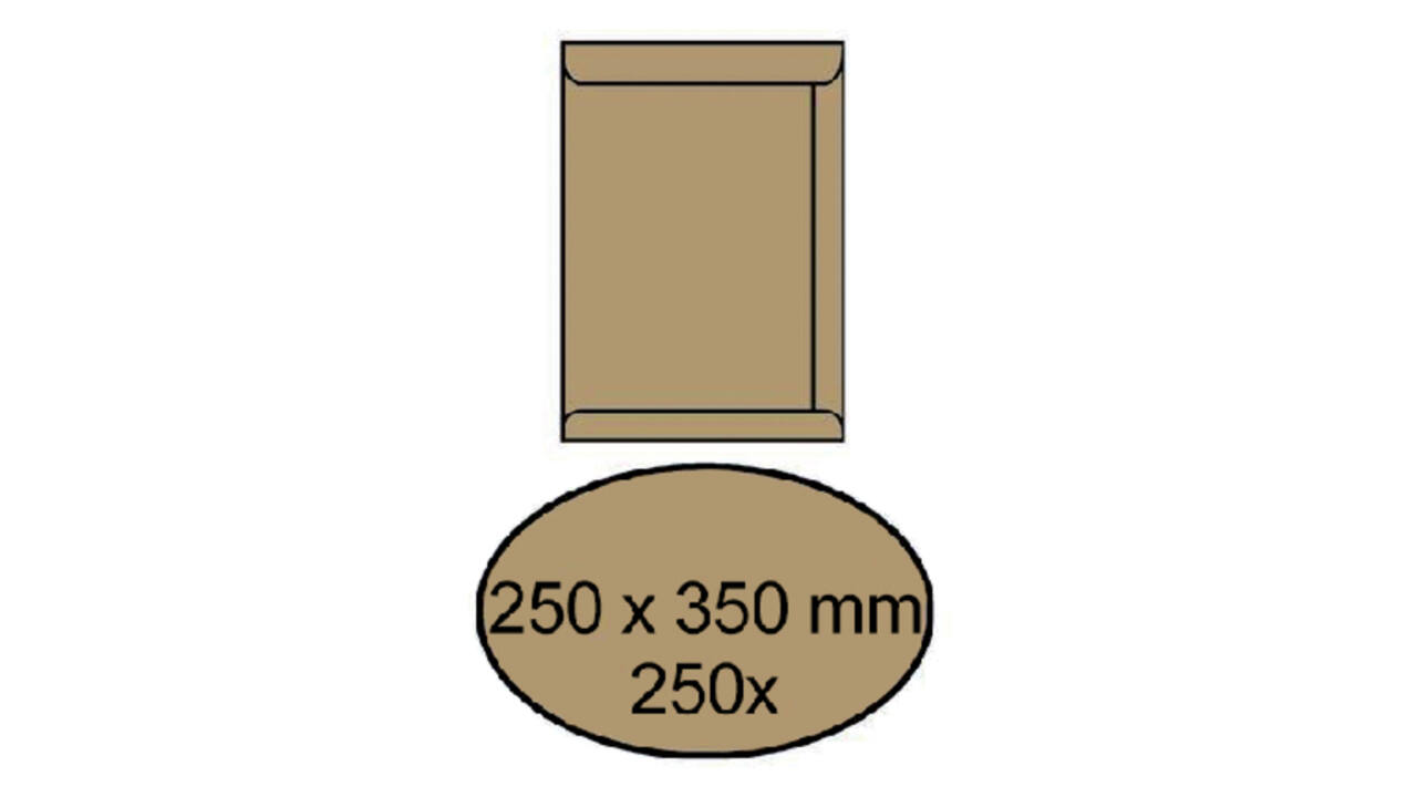 Envelop akte IEZZY 250x350mm zelfklevend 90gr bruin 250 stuks