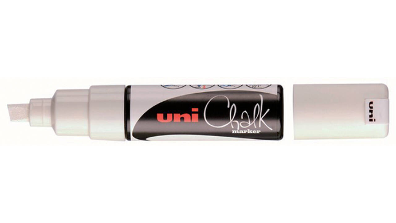 Krijtstift Uni-ball chalk schuin 8.0mm wit