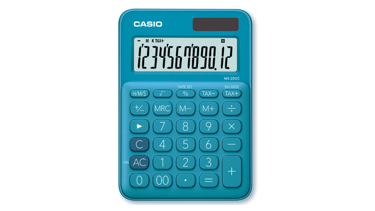 Rekenmachine Casio MS-20UC blauw