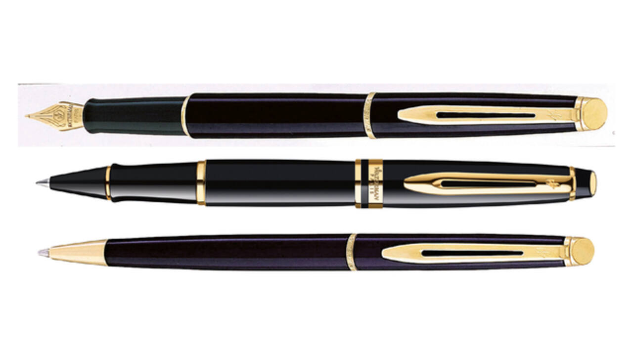 Rollerpen Waterman Expert black lacquer GT fijn