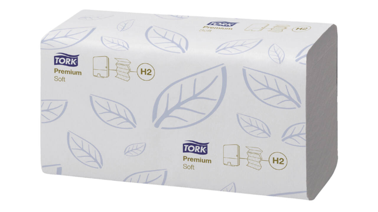 Handdoek Tork H2 Xpress Premium multifold 2-laags 212x340mm 21x110 vel wit 100288