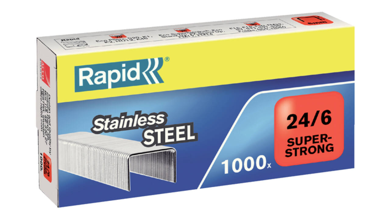 Nieten Rapid 24/6 RVS superstrong 1000 stuks