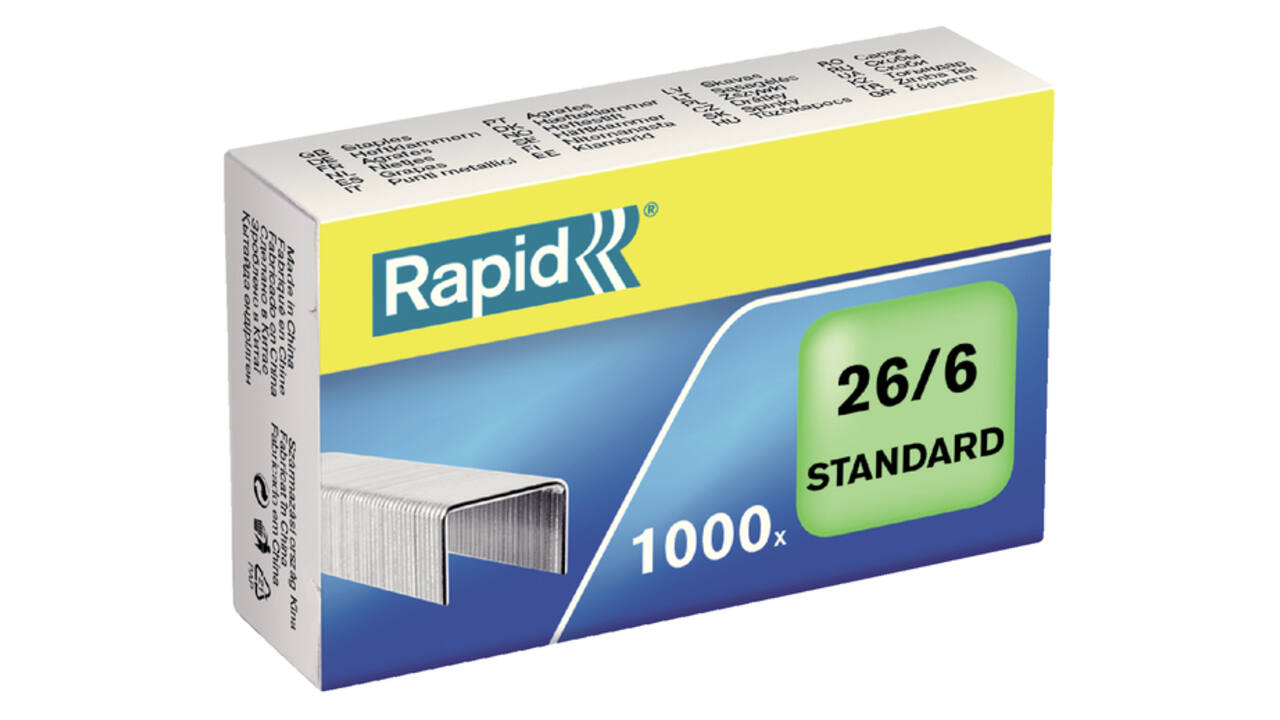 Nieten Rapid 26/6 gegalvaniseerd standaard 1000 stuks