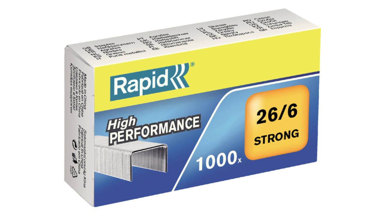 Nieten Rapid 26/6 gegalvaniseerd strong 1000 stuks