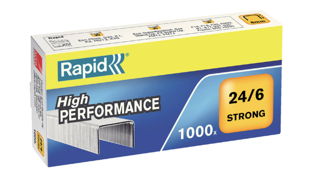 Nieten Rapid 24/6 gegalvaniseerd strong 1000 stuks