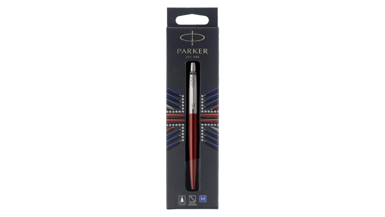 Balpen Parker Jotter Kensington red CT medium blister à 1 stuk