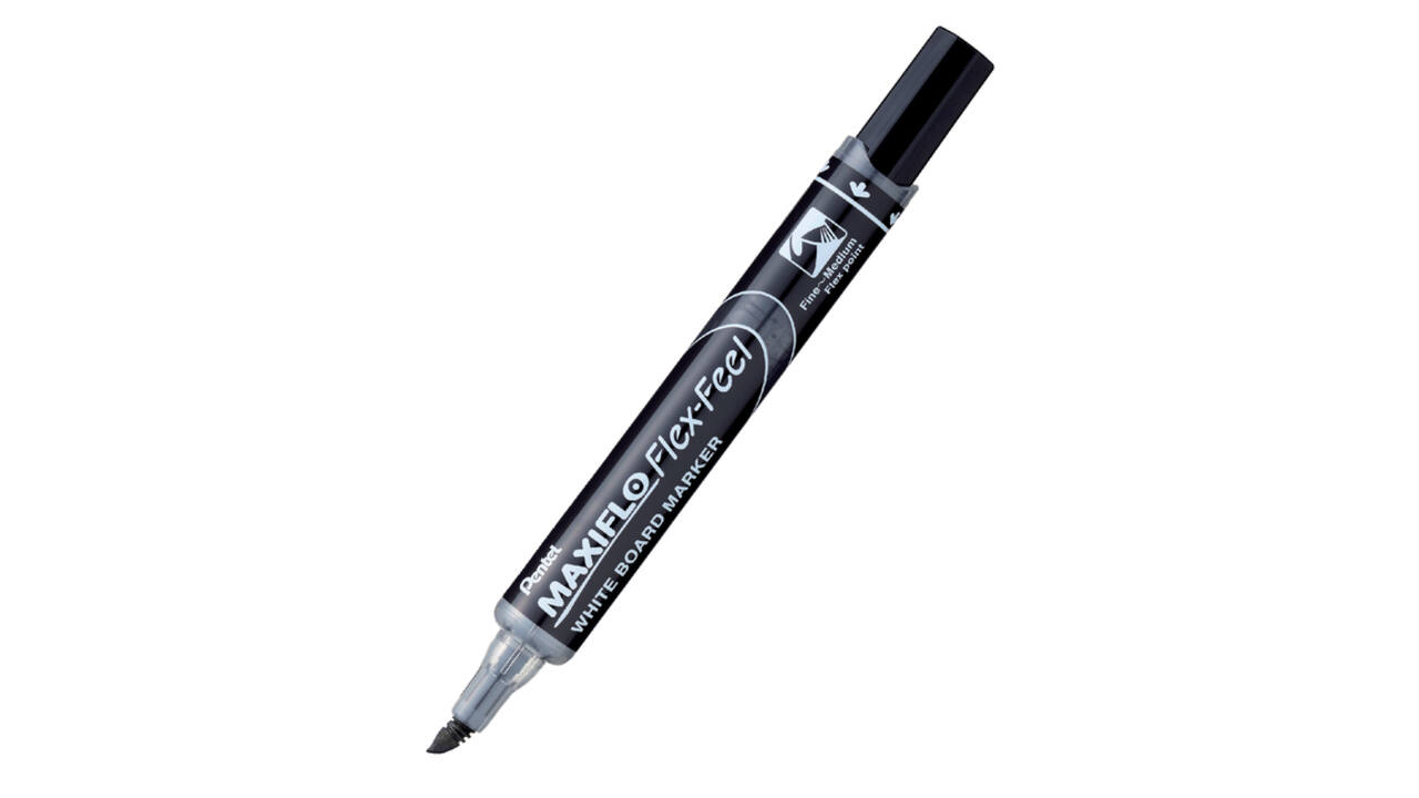Whiteboardmarker Pentel MWL5SBF Maxiflo rond 1.5-4.5mm zwart