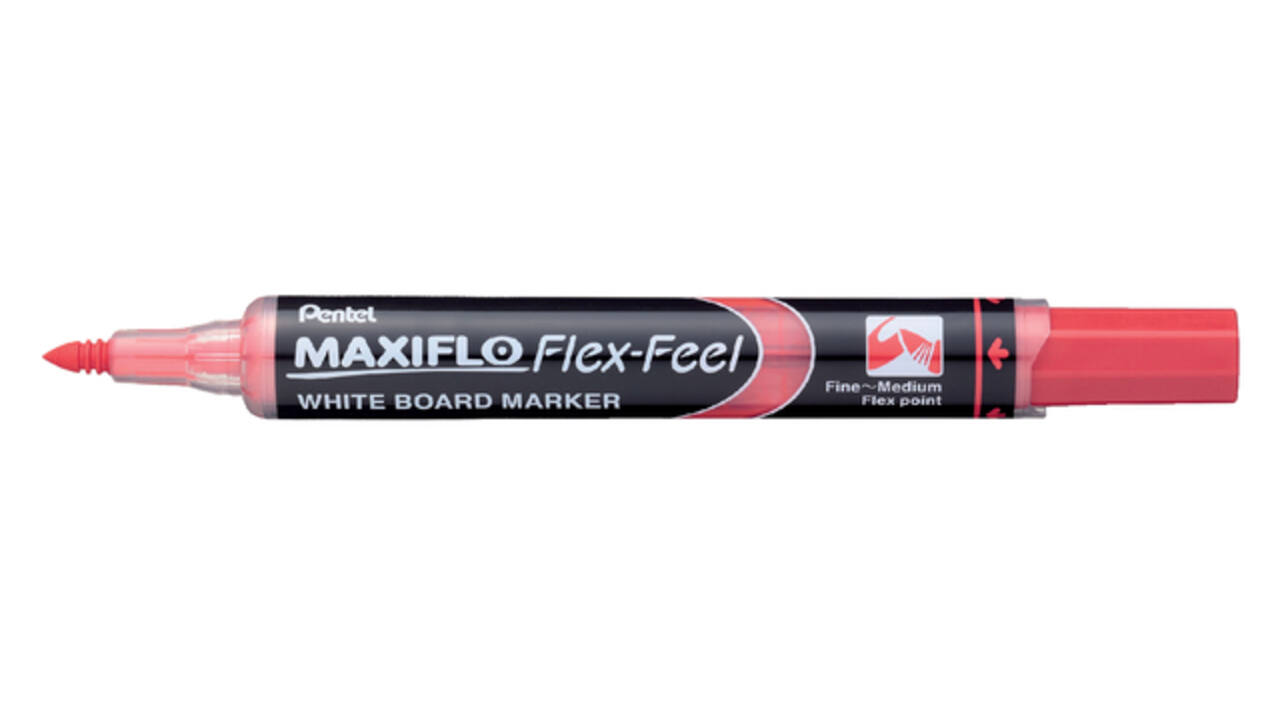 Whiteboardmarker Pentel MWL5SBF Maxiflo rond 1.5-4.5mm rood