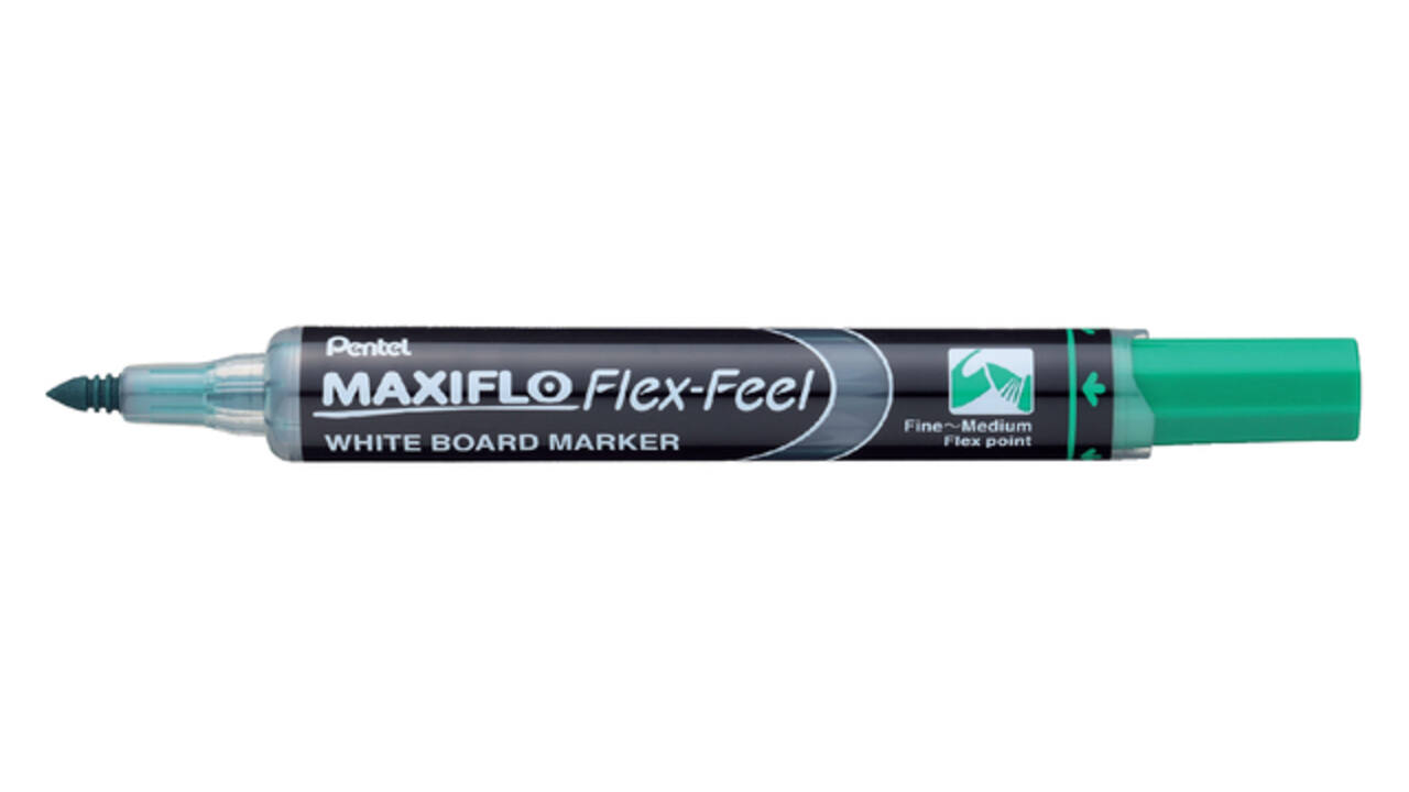 Whiteboardmarker Pentel MWL5SBF Maxiflo rond 1.5-4.5mm groen