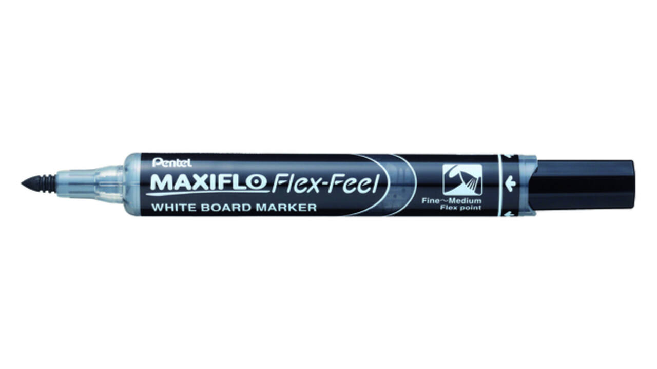 Whiteboardmarker Pentel MWL5SBF Maxiflo rond 1.5-4.5mm zwart
