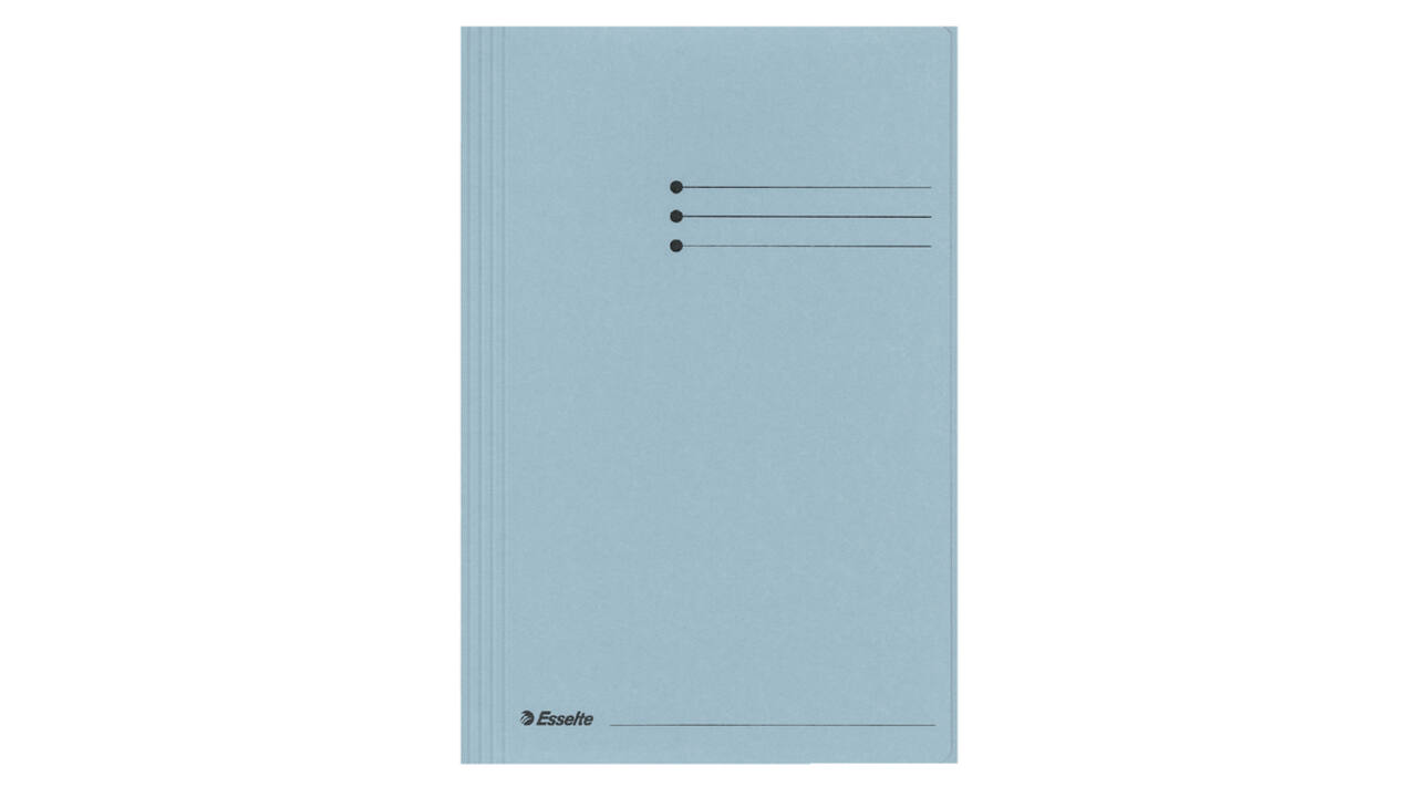Dossiermap Esselte folio 3 kleppen manilla 275gr blauw