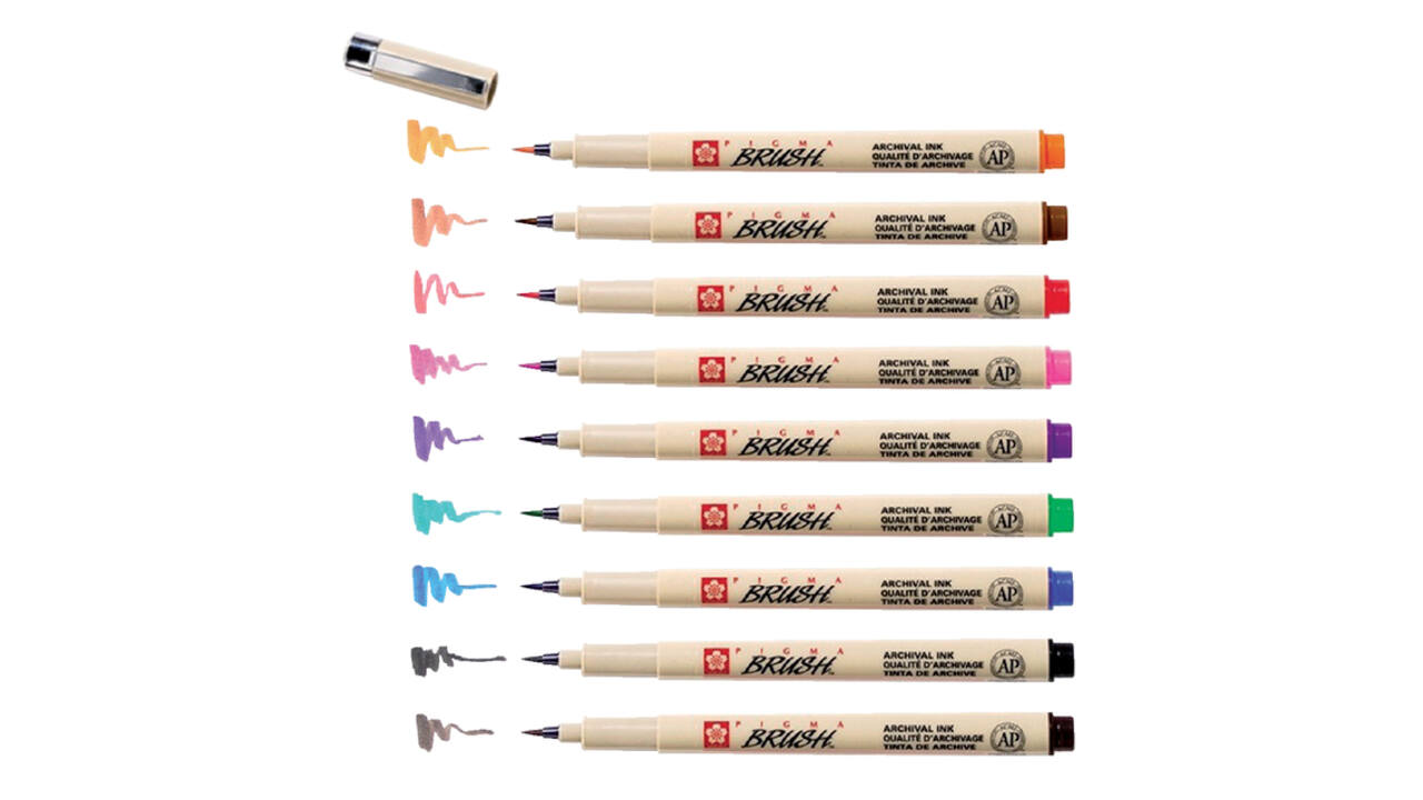 Brushstift Bruynzeel Sakura Pigma assorti 9 stuks