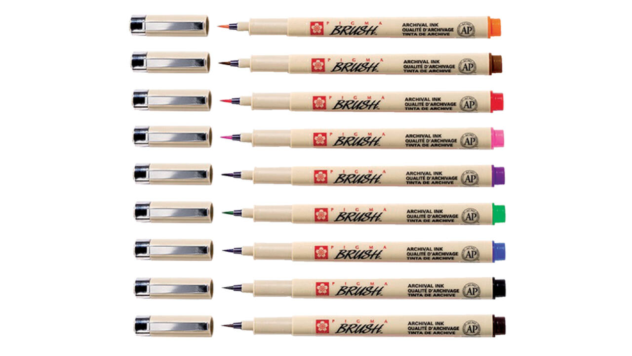 Brushstift Bruynzeel Sakura Pigma assorti 9 stuks