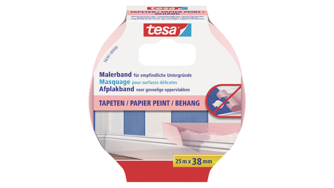 Afplaktape tesa®  Professional sensitive 25mx38mm roze