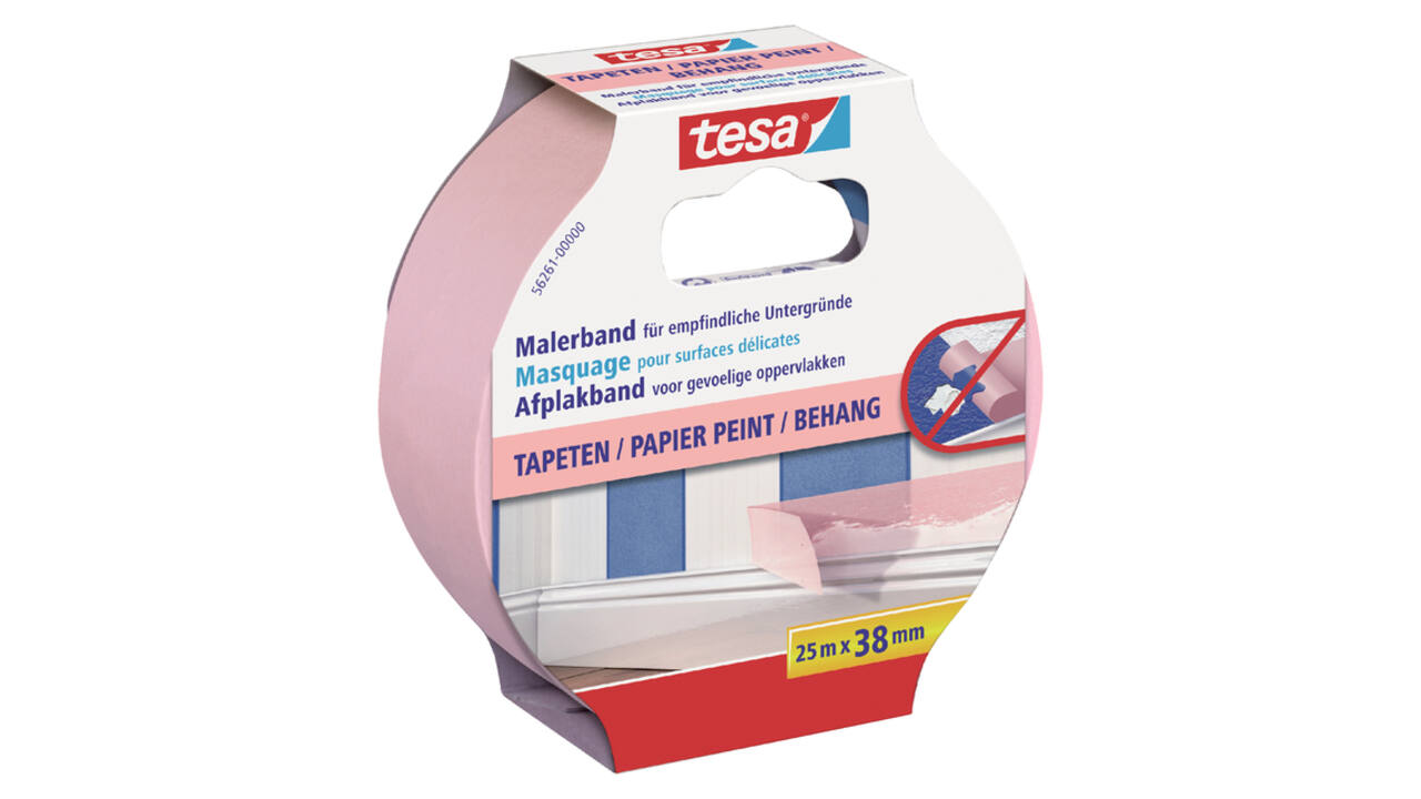 Afplaktape tesa®  Professional sensitive 25mx38mm roze