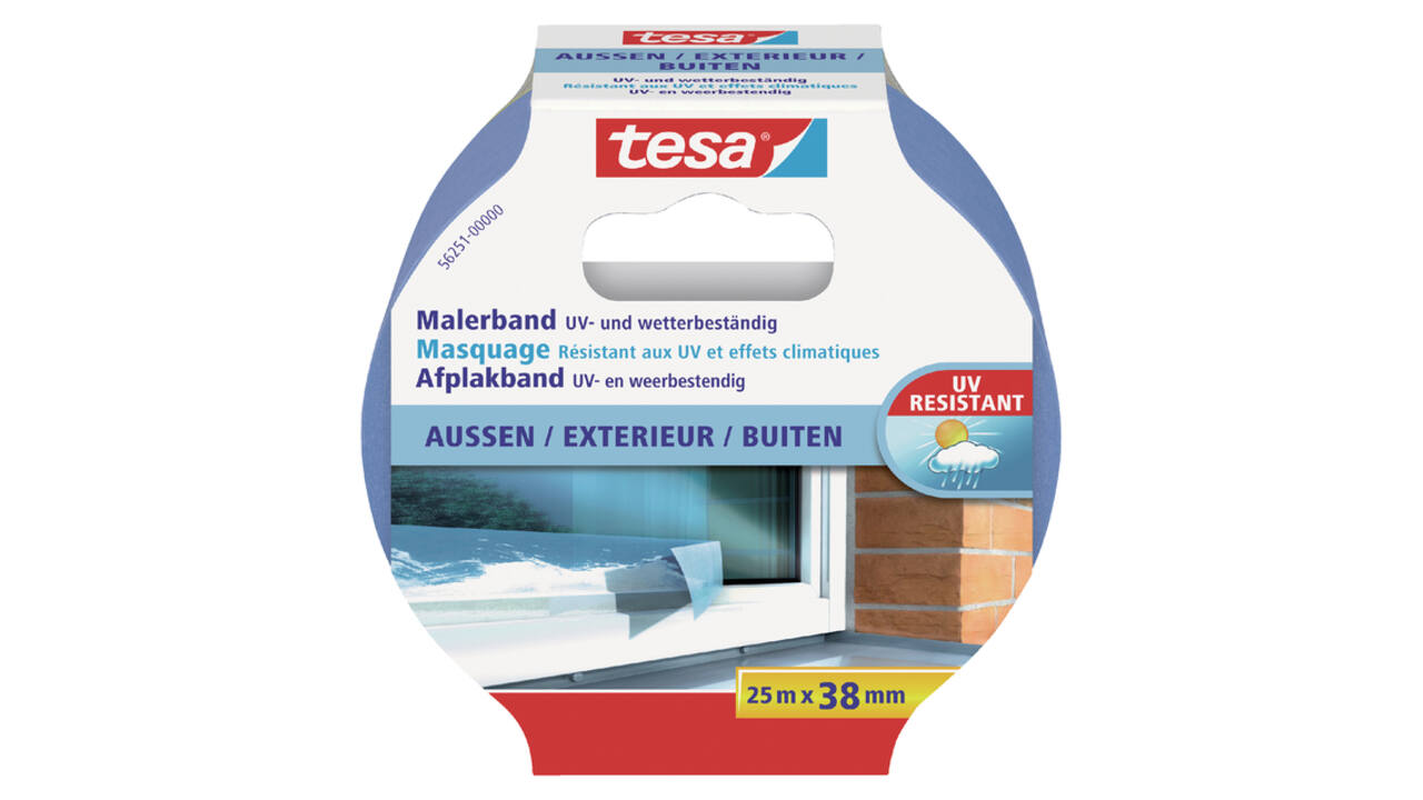 Afplaktape tesa®  Professional outdoor 25mx38mm blauw