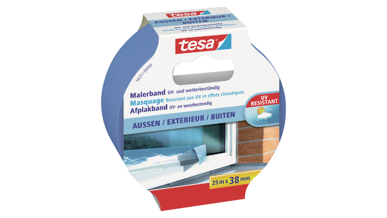 Afplaktape tesa®  Professional outdoor 25mx38mm blauw