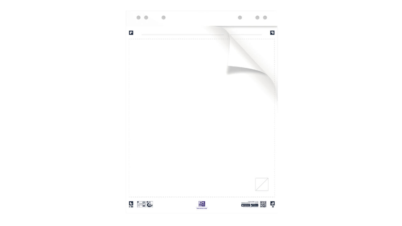 Flipoverpapier Oxford smart 60x80cm zelfklevend blanco 90gr 20 vel