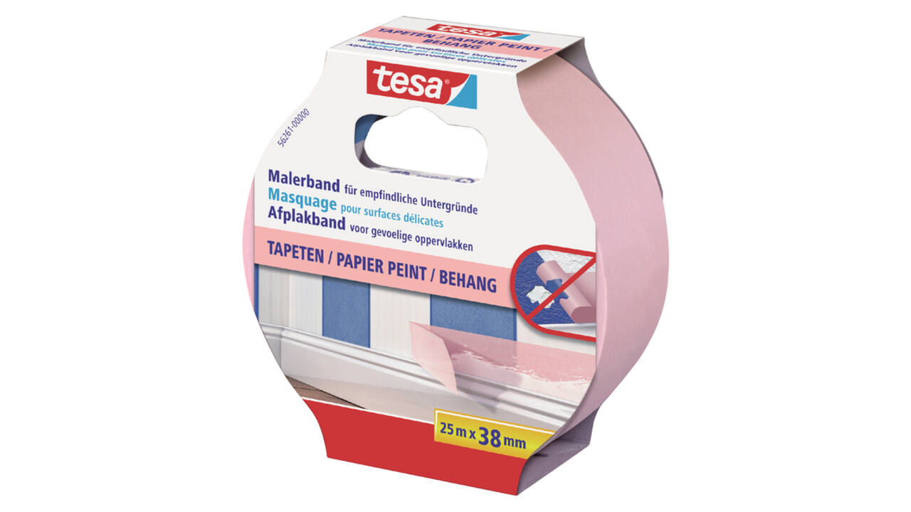 Afplaktape tesa®  Professional sensitive 25mx38mm roze