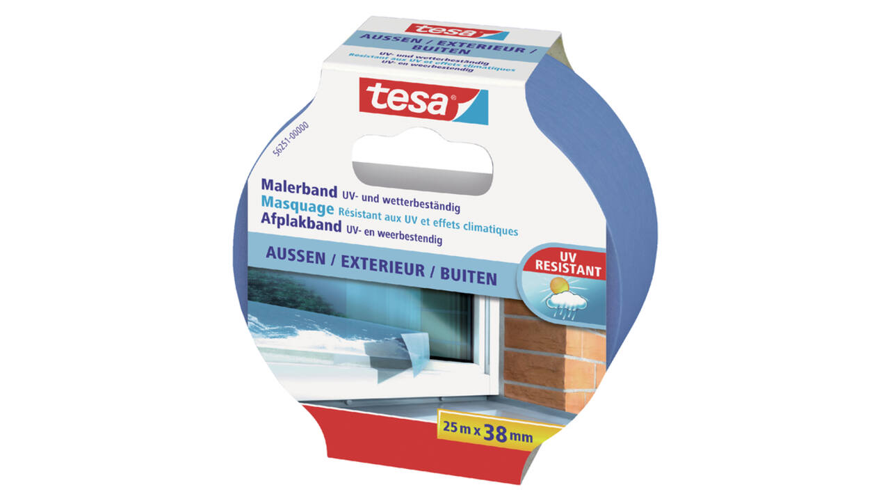 Afplaktape tesa®  Professional outdoor 25mx38mm blauw