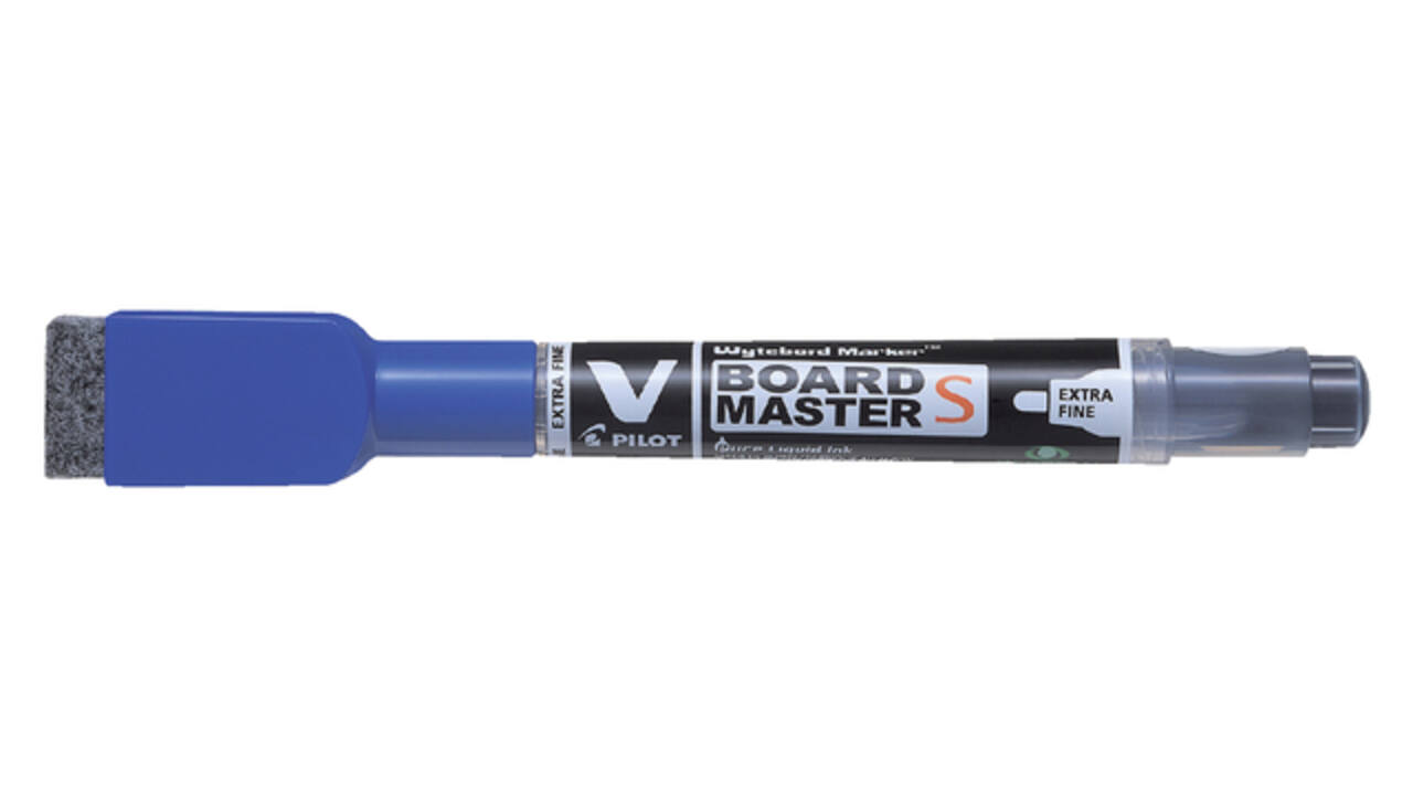 Whiteboardmarker Pilot met wisser rond extra fijn blauw