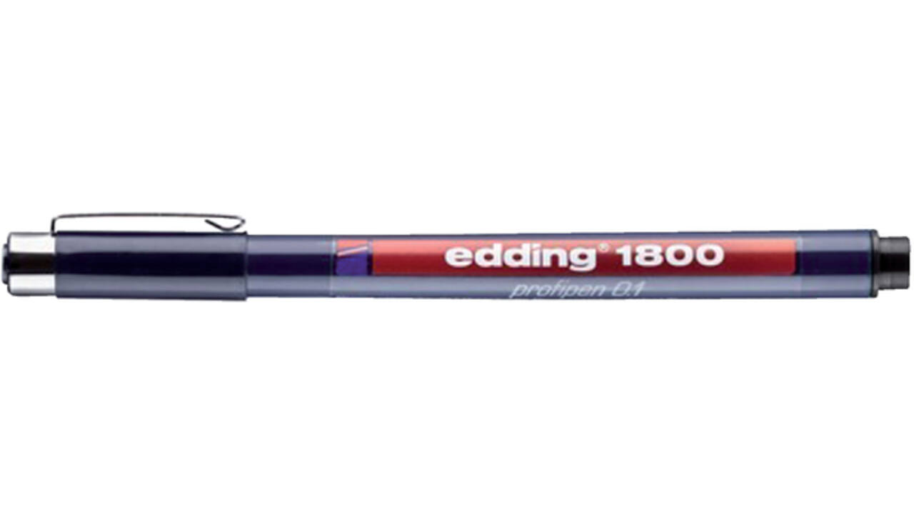 Fineliner edding 1800 0.25mm - 0.35mm - 0.5mm zwart set à 3 stuks
