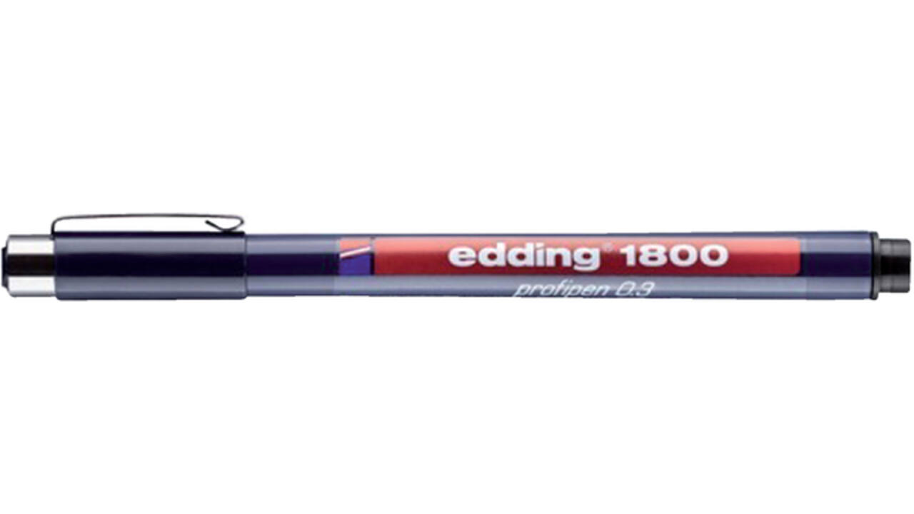 Fineliner edding 1800 0.25mm - 0.35mm - 0.5mm zwart set à 3 stuks
