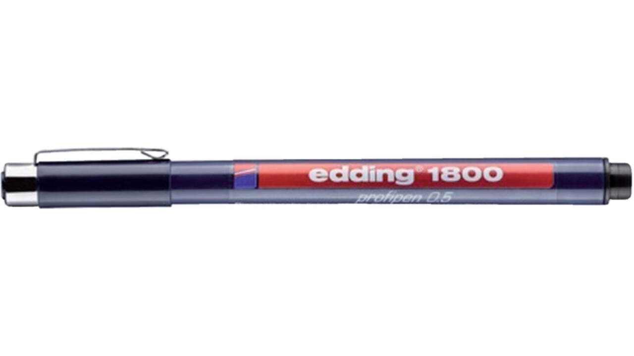 Fineliner edding 1800 0.25mm - 0.35mm - 0.5mm zwart set à 3 stuks