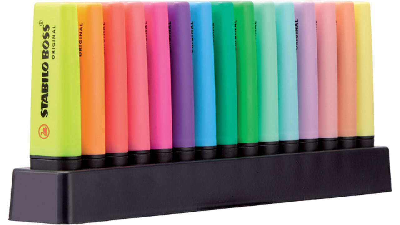 Markeerstift STABILO BOSS Original 70/15 assorti deskset à 15 stuks