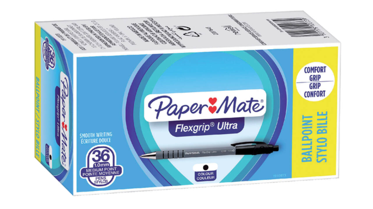 Balpen Paper Mate Flexgrip Ultra medium zwart valuepack 30+6 gratis