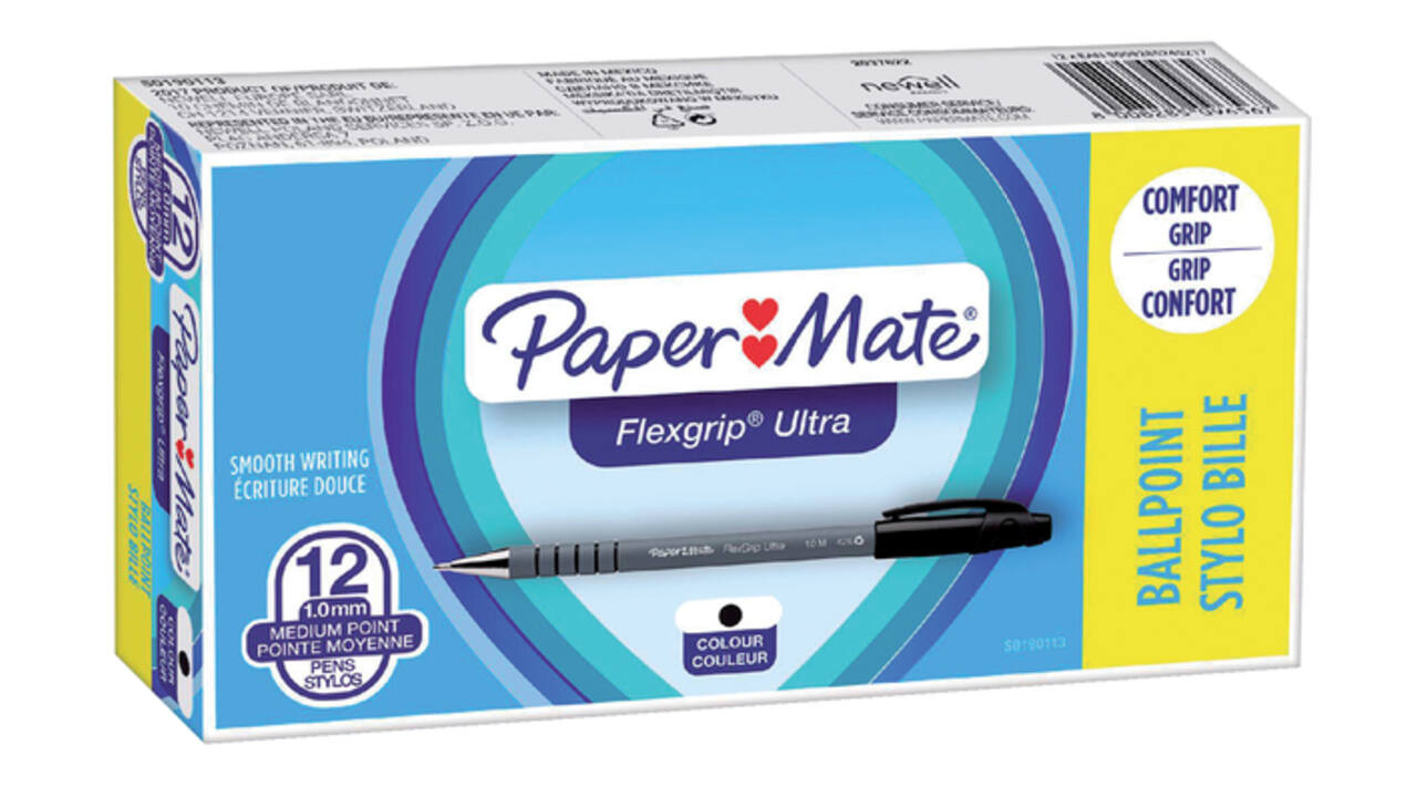 Balpen Paper Mate Flexgrip Ultra stick medium zwart