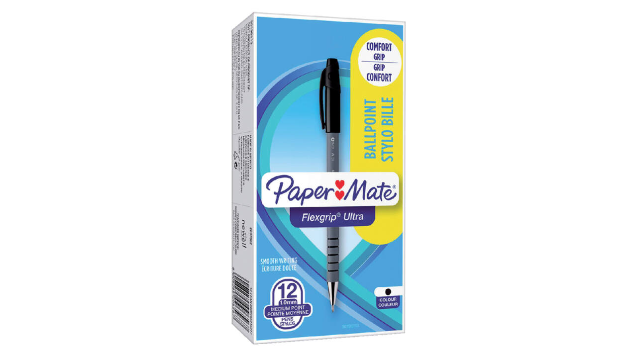 Balpen Paper Mate Flexgrip Ultra stick medium zwart