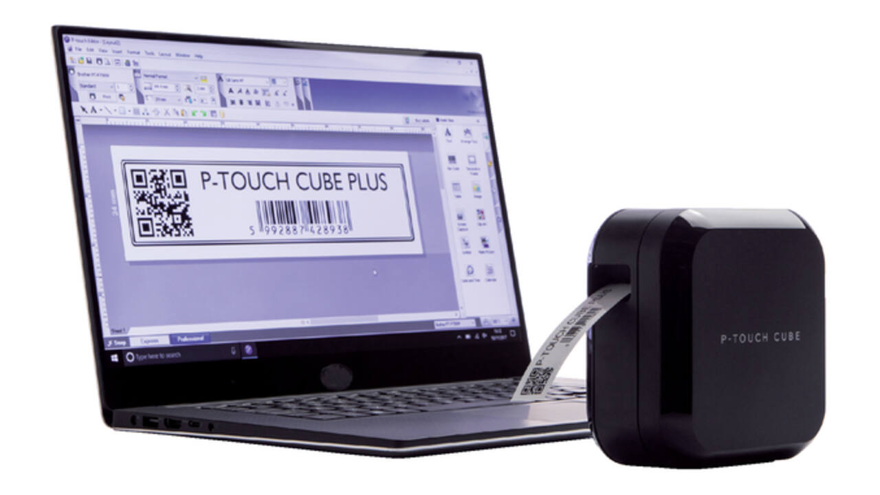 Labelprinter Brother P-touch Cube Plus TZe PT-P710BT desktop 24mm zwart