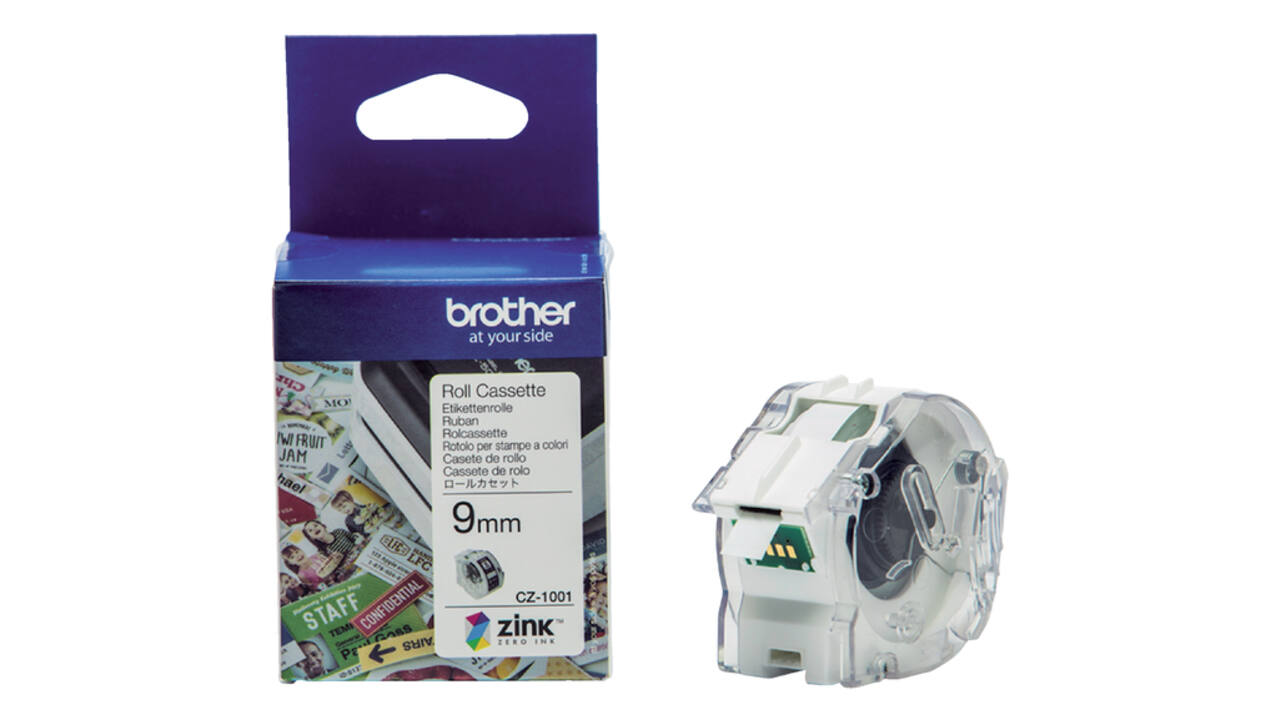 Etiket Brother CZ-1001 multifunctioneel 9mm 1 rol á 5m wit