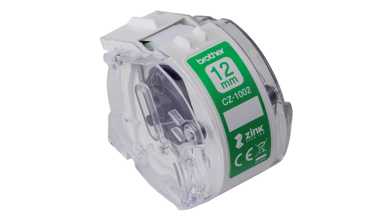 Etiket Brother CZ-1002 multifunctioneel 12mm 1 rol á 5m wit