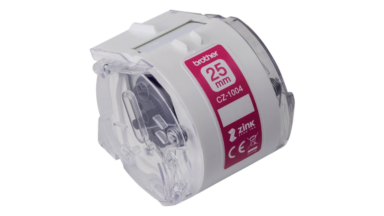 Etiket Brother CZ-1004 multifunctioneel 25mm 1 rol á 5m wit