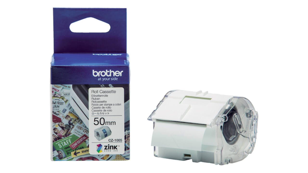 Etiket Brother CZ-1005 multifunctioneel 50mm 1 rol á 5m wit