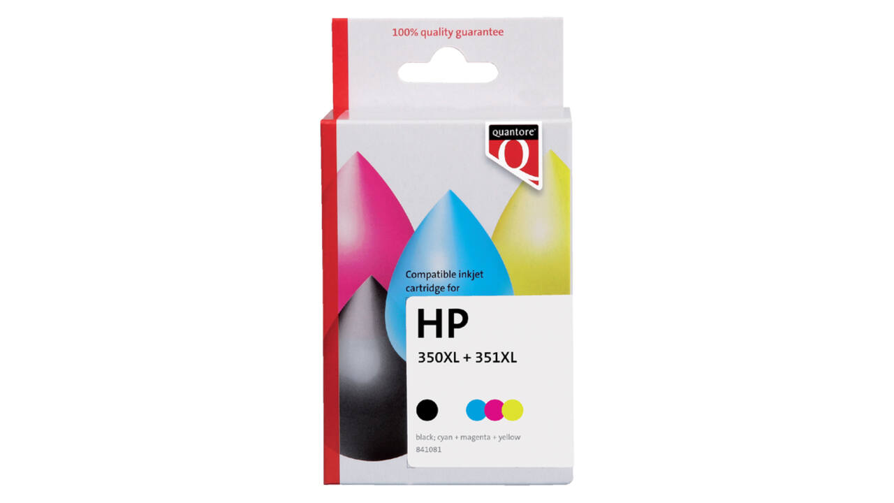 Inktcartridge Quantore alternatief tbv HP CB336EE CB338EE 350XL 351XL zwart en kleur