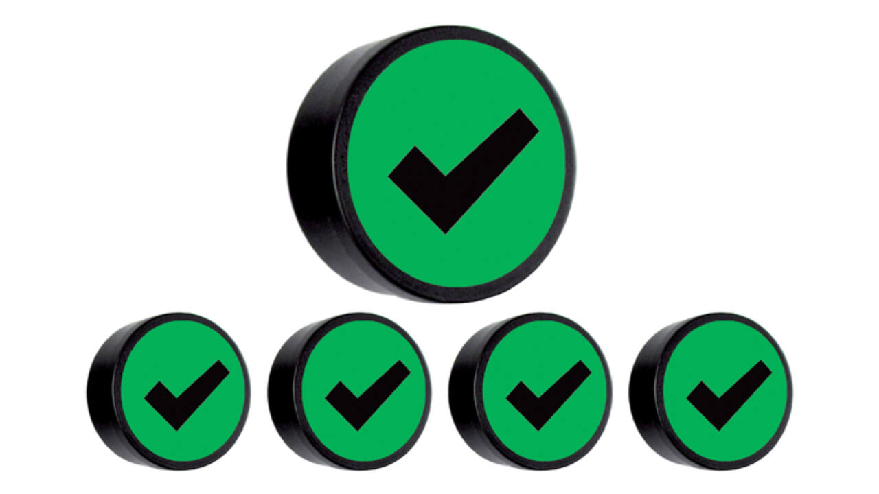 Magneet check 35mm groen 5 stuks