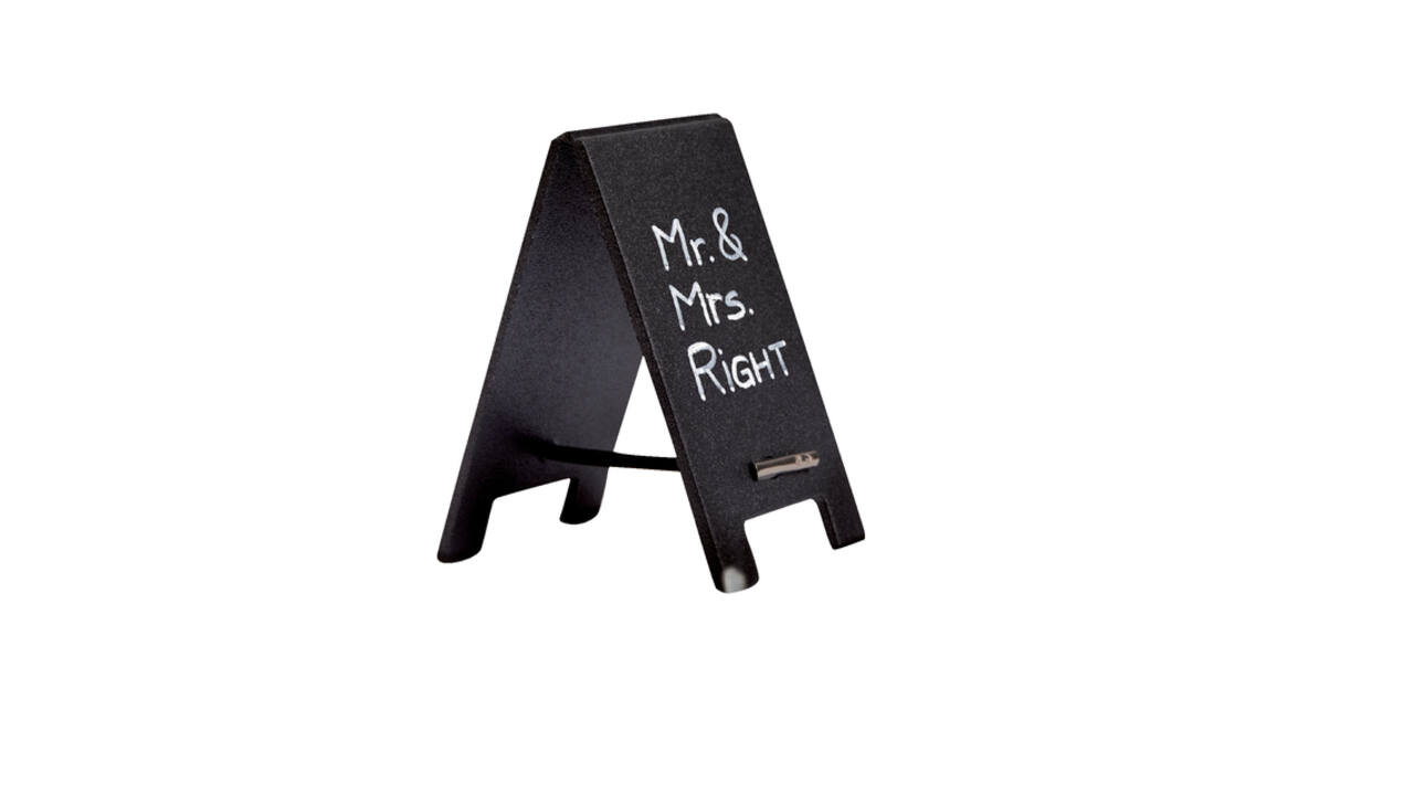 Krijtbord securit mini tafel set 5 stuks zwart