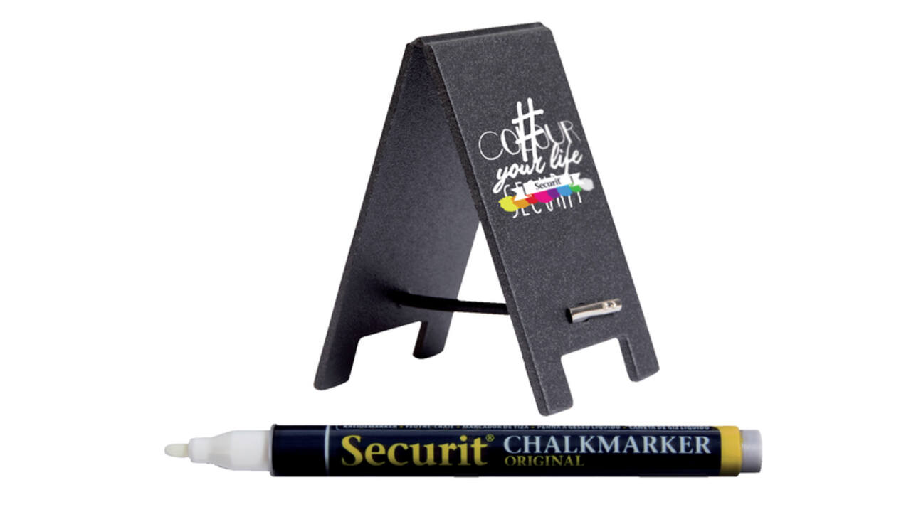 Krijtbord securit mini tafel set 5 stuks zwart